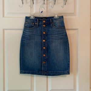 J CREW Button Up Jean Skirt